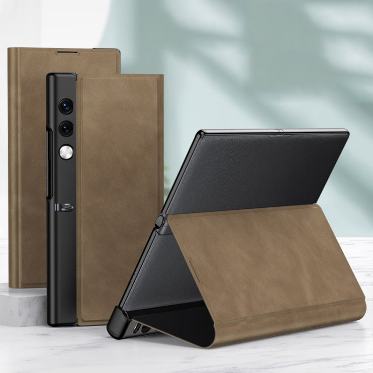 For Honor V Purse GKK Frosted Leather Fold Phone Case(Brown)