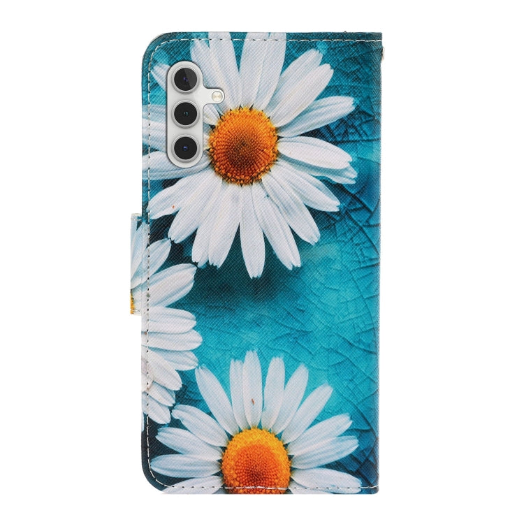 For Samsung Galaxy S24 5G Colored Drawing Pattern Leather Phone Case(Daisy)