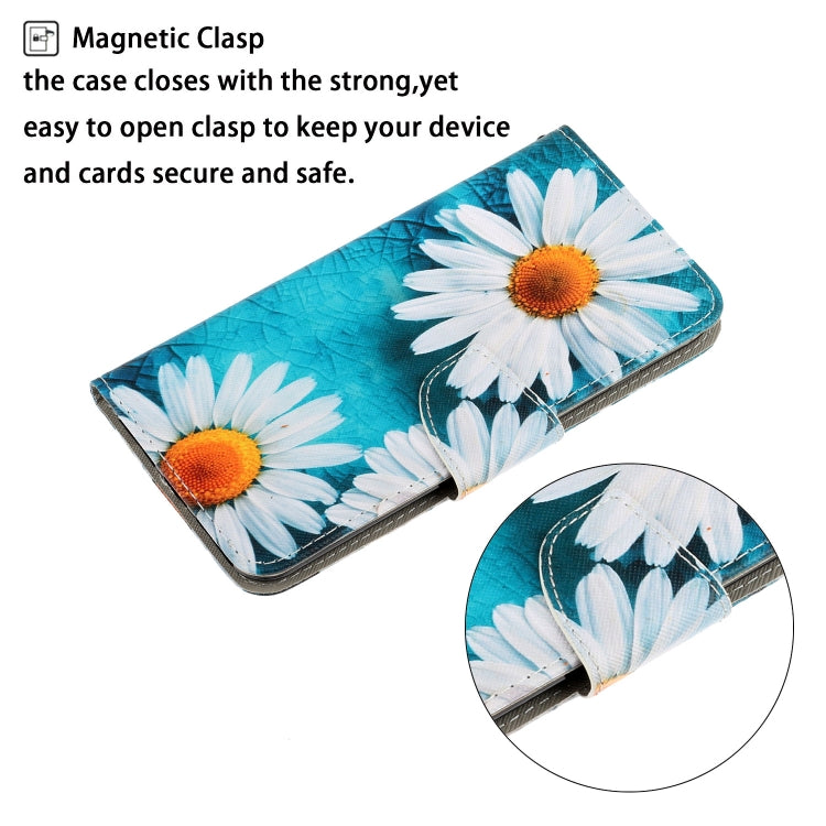 For Samsung Galaxy S24 5G Colored Drawing Pattern Leather Phone Case(Daisy)