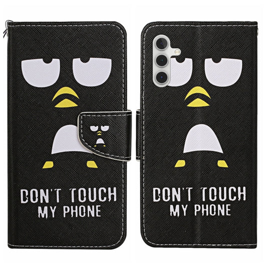 For Samsung Galaxy S24 5G Colored Drawing Pattern Leather Phone Case(Penguin)
