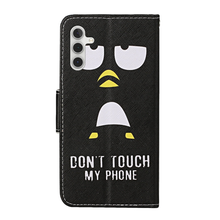 For Samsung Galaxy S24 5G Colored Drawing Pattern Leather Phone Case(Penguin)