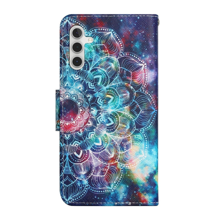 For Samsung Galaxy S24 5G Colored Drawing Pattern Leather Phone Case(Star Mandala)