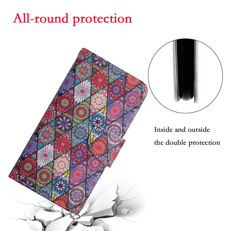 For Samsung Galaxy S24 5G Colored Drawing Pattern Leather Phone Case(Diamond Kaleidoscope)