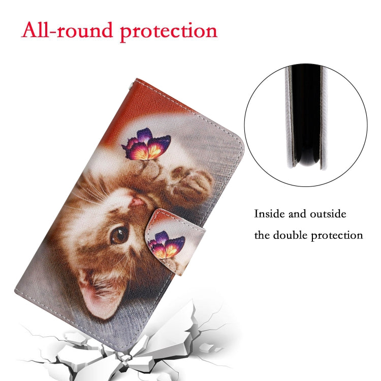 For Samsung Galaxy S24 5G Colored Drawing Pattern Leather Phone Case(Butterfly Cat)
