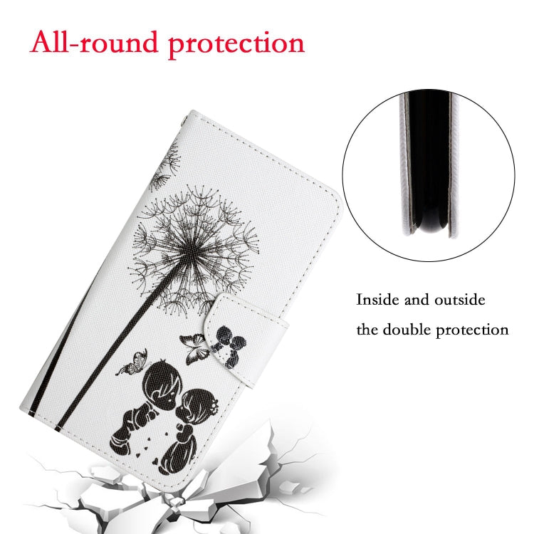 For Samsung Galaxy S24 5G Colored Drawing Pattern Leather Phone Case(Dandelion)