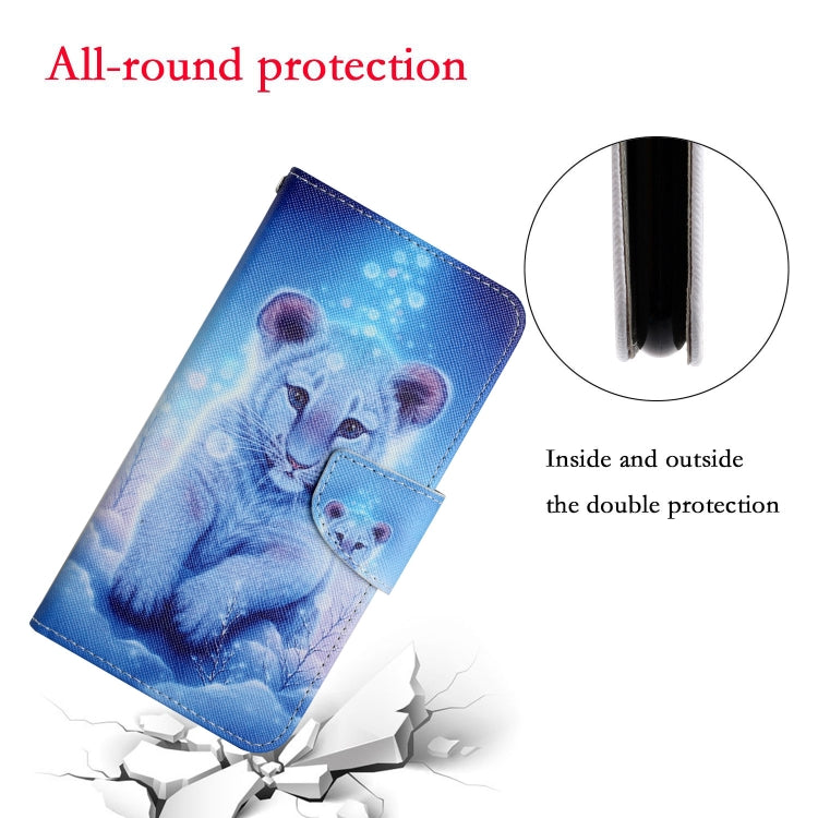 For Samsung Galaxy S24 5G Colored Drawing Pattern Leather Phone Case(Little Leopard)