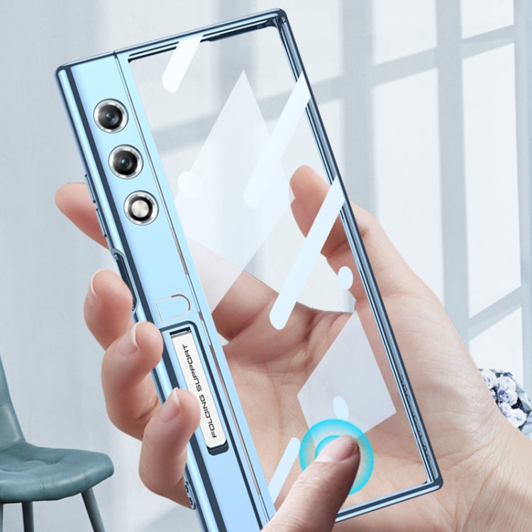 For Honor V Purse GKK Integrated Flip Electroplating TPU Case with Holder(Blue)