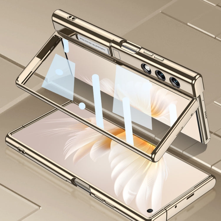 For Honor V Purse GKK Integrated Flip Electroplating TPU Case with Holder(Gold)