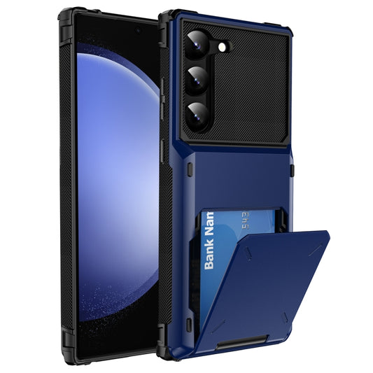For Samsung Galaxy S24 5G Scratch-Resistant Shockproof Heavy Duty Rugged Armor Phone Case(Blue)