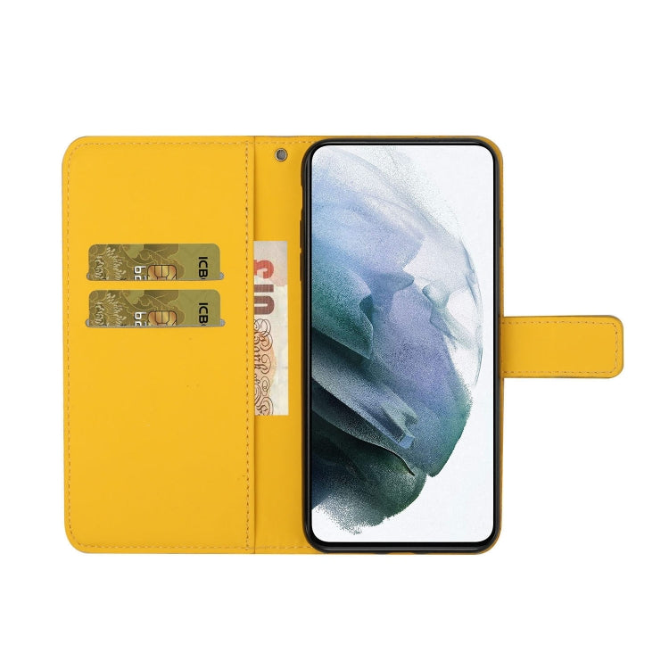For Samsung Galaxy S24 5G Ethnic Style Embossed Pattern Leather Phone Case(Yellow)