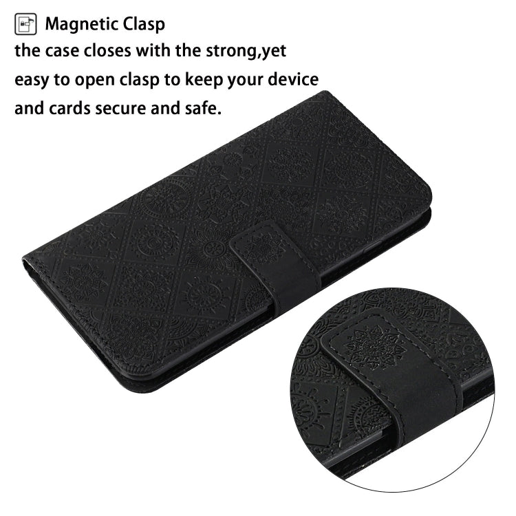 For Samsung Galaxy S24 5G Ethnic Style Embossed Pattern Leather Phone Case(Black)