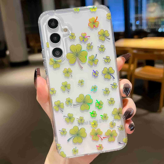 For Samsung Galaxy S24 5G Electroplated Symphony Phone Case(Four-leaf-clover)