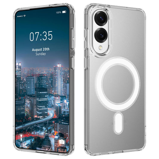 For Samsung Galaxy S25 Edge 5G MagSafe Magnetic Acrylic TPU Phone Case(Transparent)