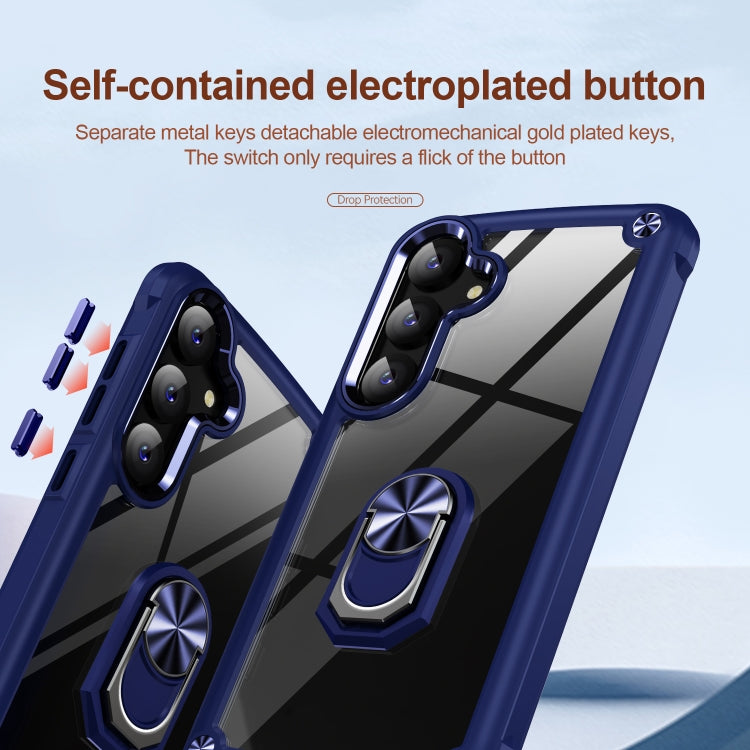 For Samsung Galaxy S24 5G TPU + PC Lens Protection Phone Case with Ring Holder(Blue)