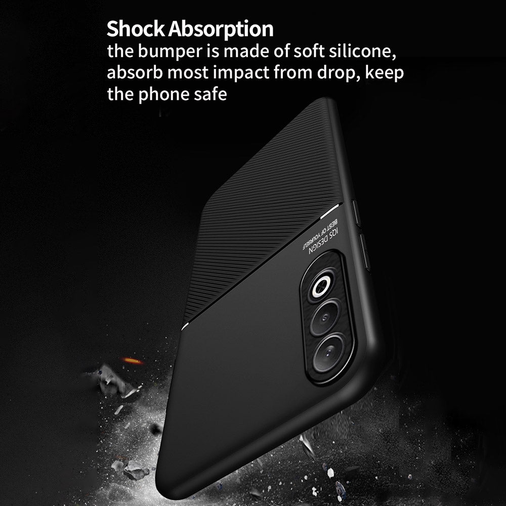 For OPPO K12 Classic Tilt Strip Grain Magnetic PC Hybrid TPU Phone Case(Black)