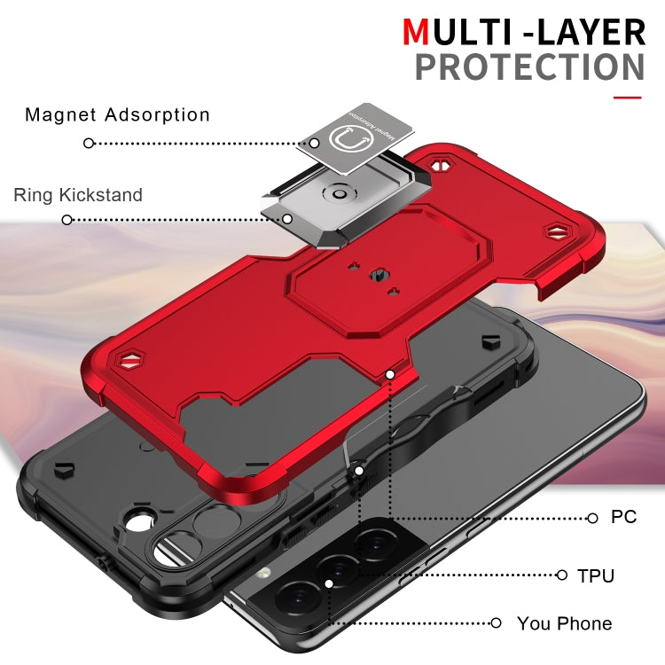 For Samsung Galaxy S24 5G Non-slip Shockproof Armor Phone Case with Ring Holder(Rose Gold)