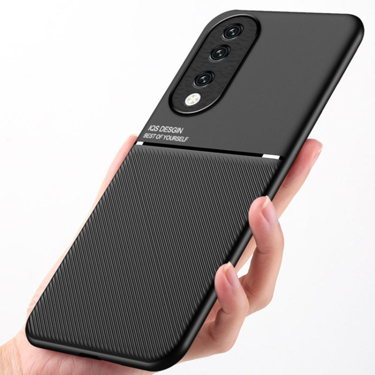 For Honor 90 Classic Tilt Strip Grain Magnetic Shockproof PC + TPU Phone Case(Green)