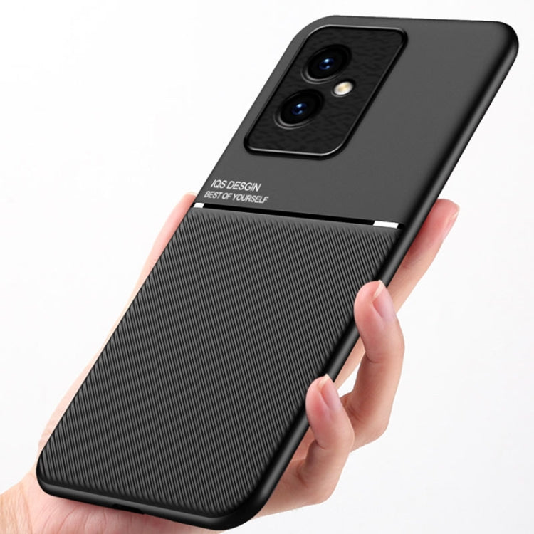 For Honor 100 Classic Tilt Strip Grain Magnetic Shockproof PC + TPU Phone Case(Black)