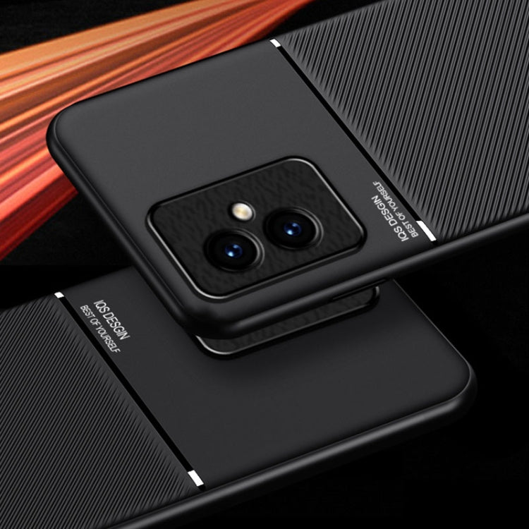 For Honor 100 Pro Classic Tilt Strip Grain Magnetic Shockproof PC + TPU Phone Case(Blue)