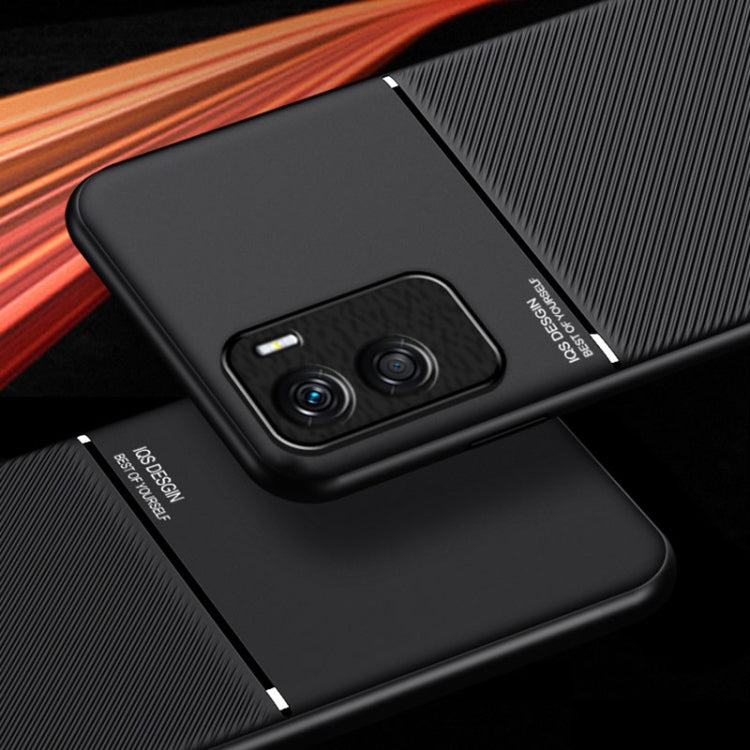 For Honor X50i Classic Tilt Strip Grain Magnetic Shockproof PC + TPU Phone Case(Blue)