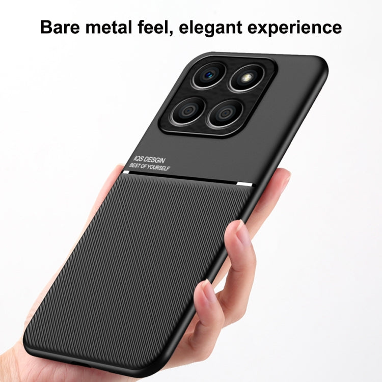 For Honor X8b Classic Tilt Strip Grain Magnetic Shockproof PC + TPU Phone Case(Black)