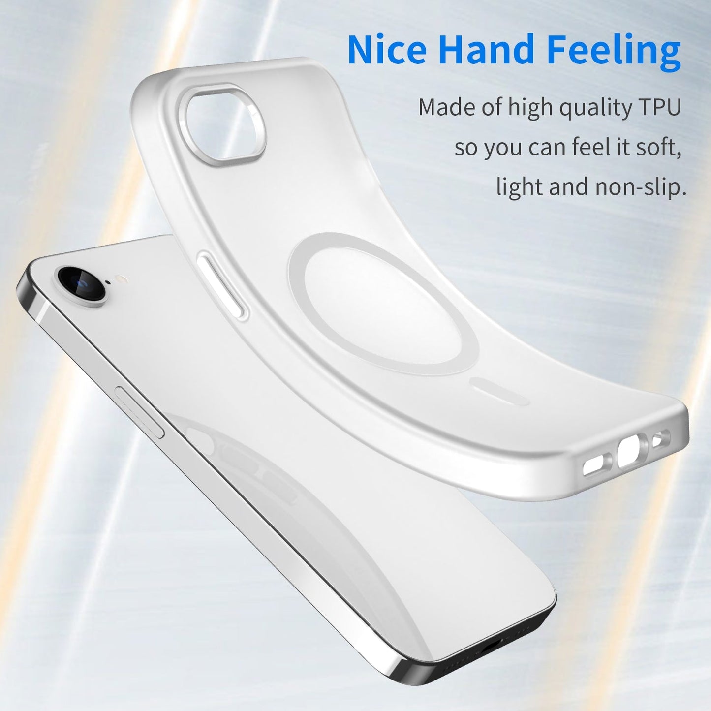 For iPhone 16e MagSafe Frosted Translucent TPU + PC Full Coverage Phone Case(White)
