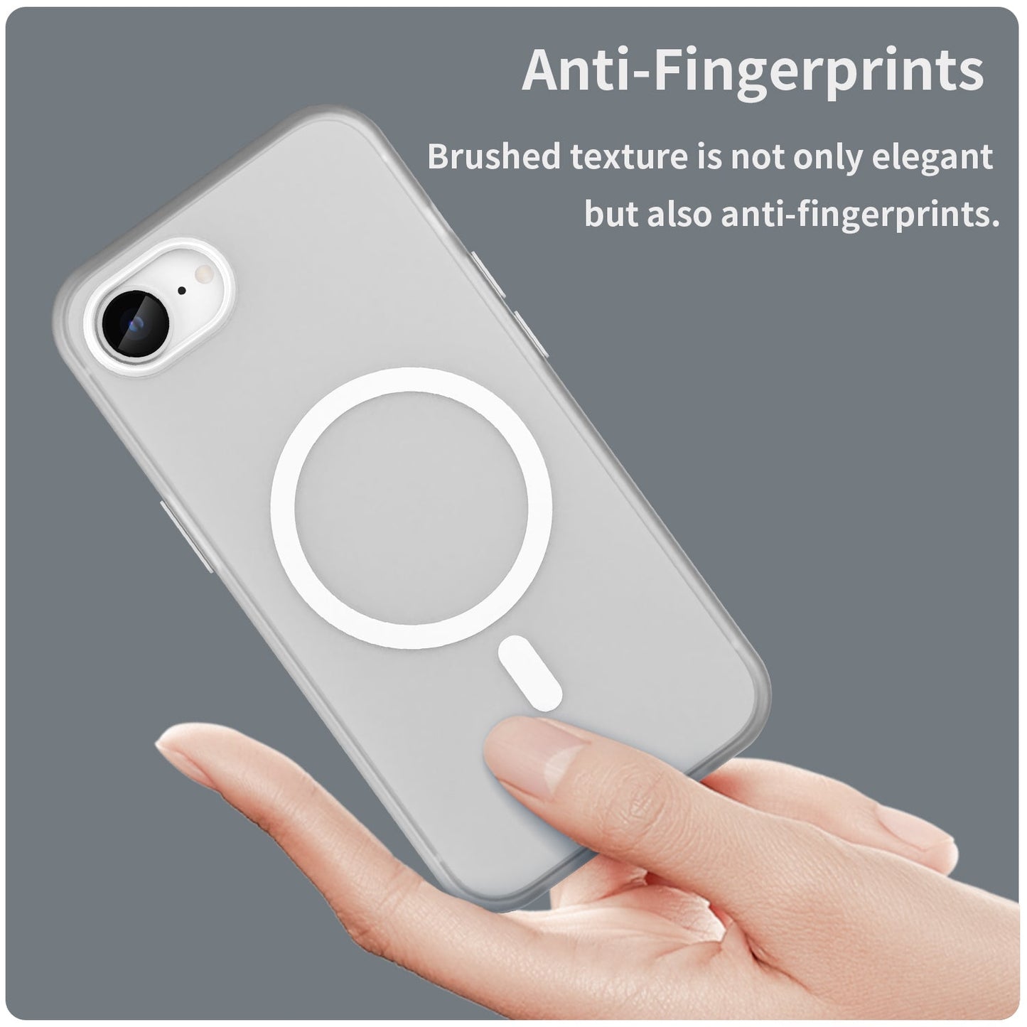 For iPhone 16e MagSafe Frosted Translucent TPU + PC Full Coverage Phone Case(White)