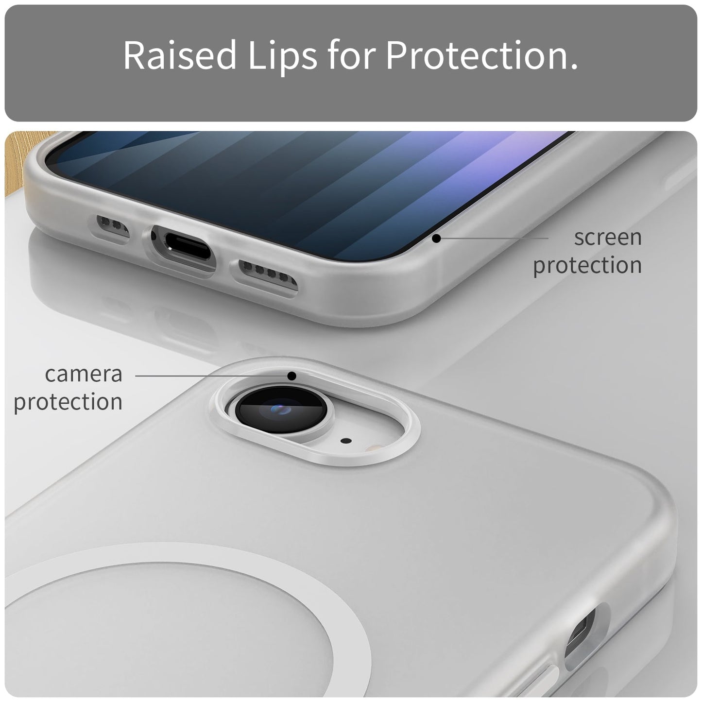 For iPhone 16e MagSafe Frosted Translucent TPU + PC Full Coverage Phone Case(White)