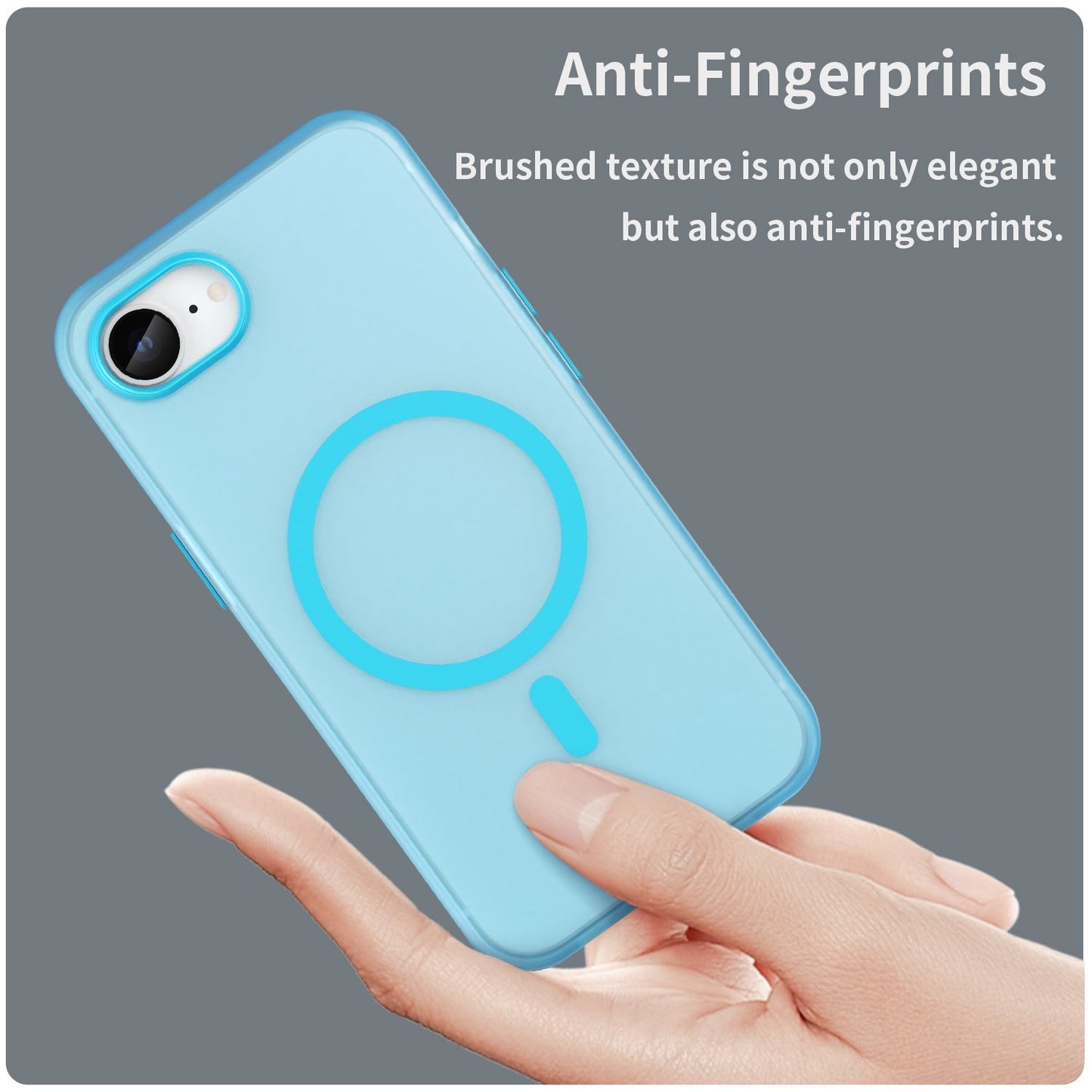 For iPhone 16e MagSafe Frosted Translucent TPU + PC Full Coverage Phone Case(Blue)