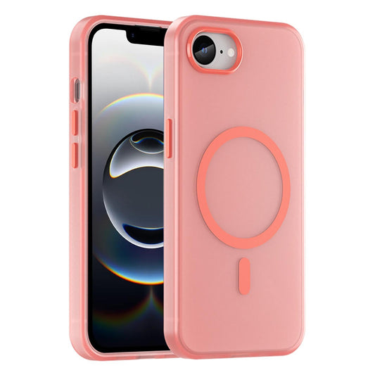 For iPhone 16e MagSafe Frosted Translucent TPU + PC Full Coverage Phone Case(Red)