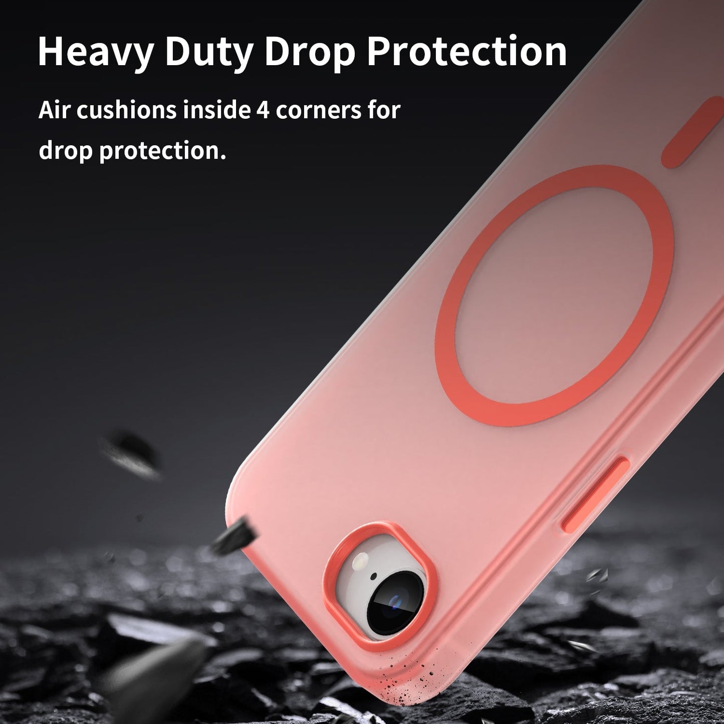 For iPhone 16e MagSafe Frosted Translucent TPU + PC Full Coverage Phone Case(Red)