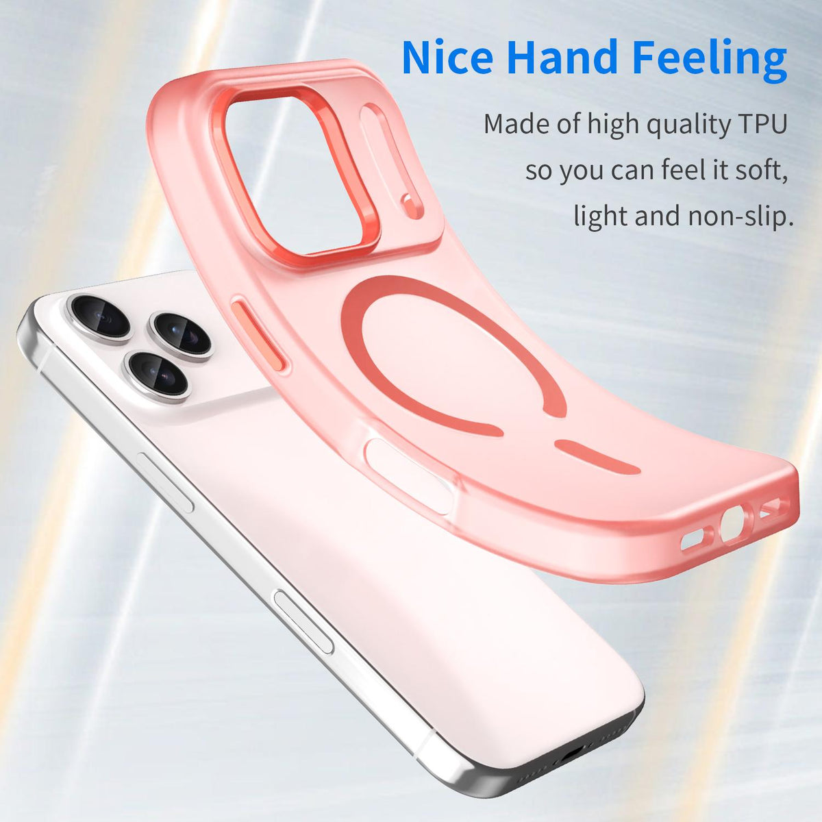 Compatible with iPhone 18 Pro MagSafe Frosted Translucent TPU + PC Full Coverage Phone Case - Red