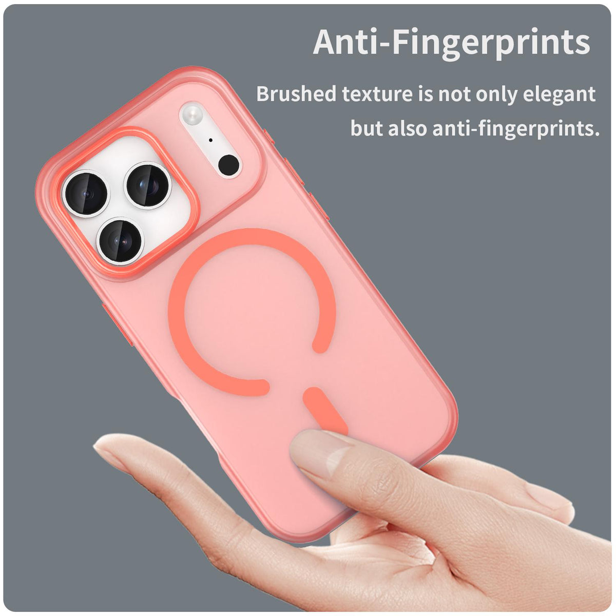 Compatible with iPhone 18 Pro MagSafe Frosted Translucent TPU + PC Full Coverage Phone Case - Red