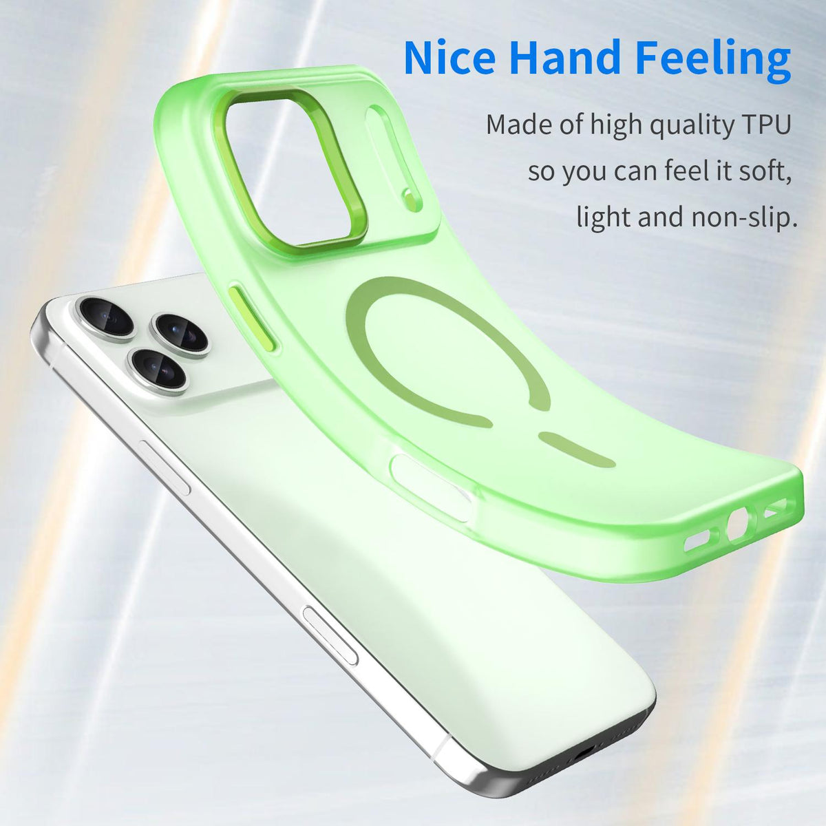 Compatible with iPhone 18 Pro Max MagSafe Frosted Translucent TPU + PC Full Coverage Phone Case - Green