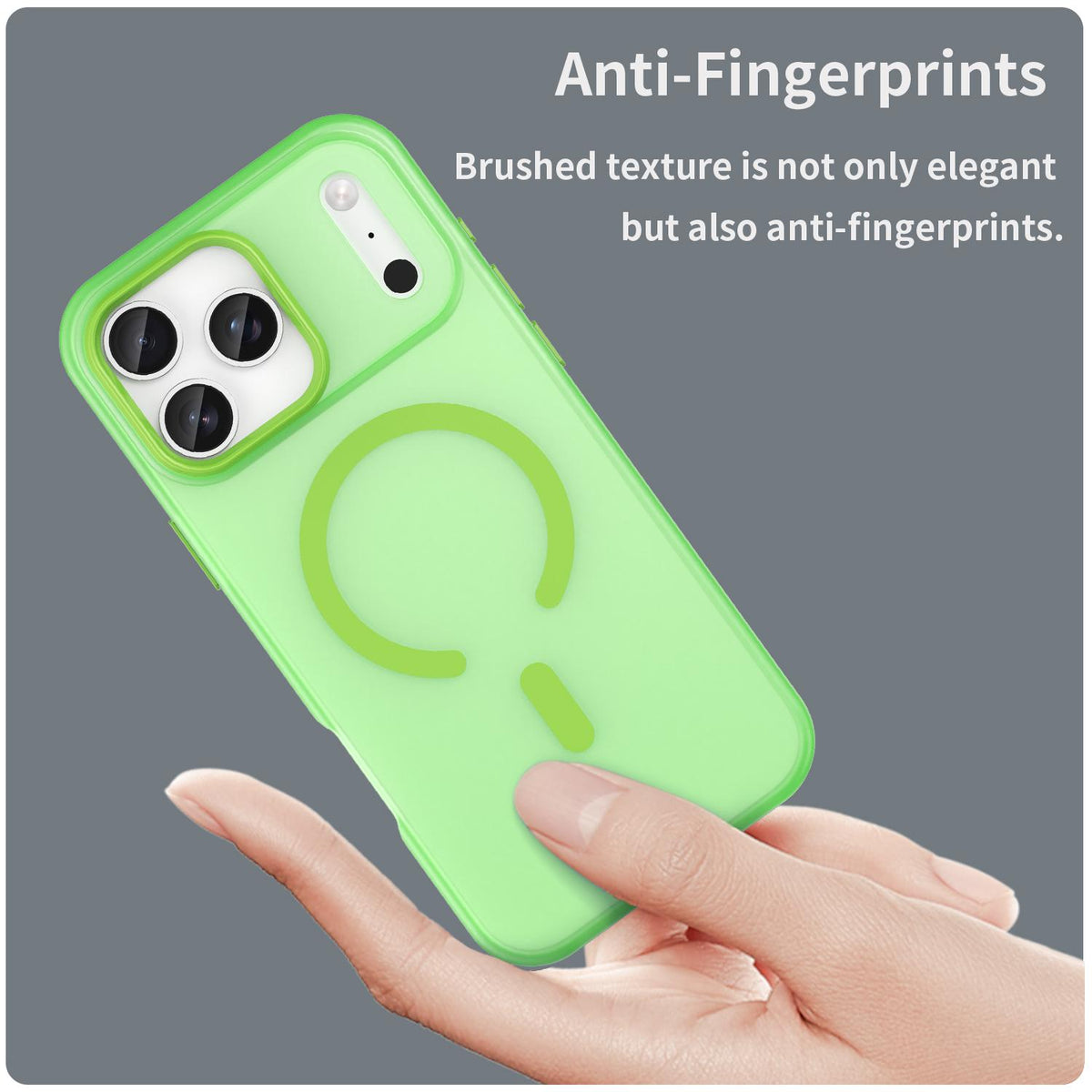 Compatible with iPhone 18 Pro Max MagSafe Frosted Translucent TPU + PC Full Coverage Phone Case - Green