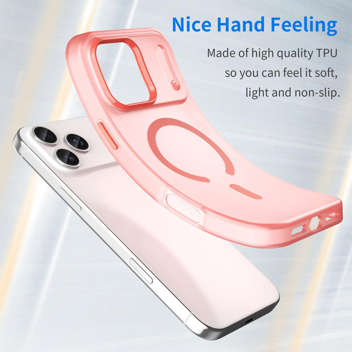 Compatible with iPhone 18 Pro Max MagSafe Frosted Translucent TPU + PC Full Coverage Phone Case - Red