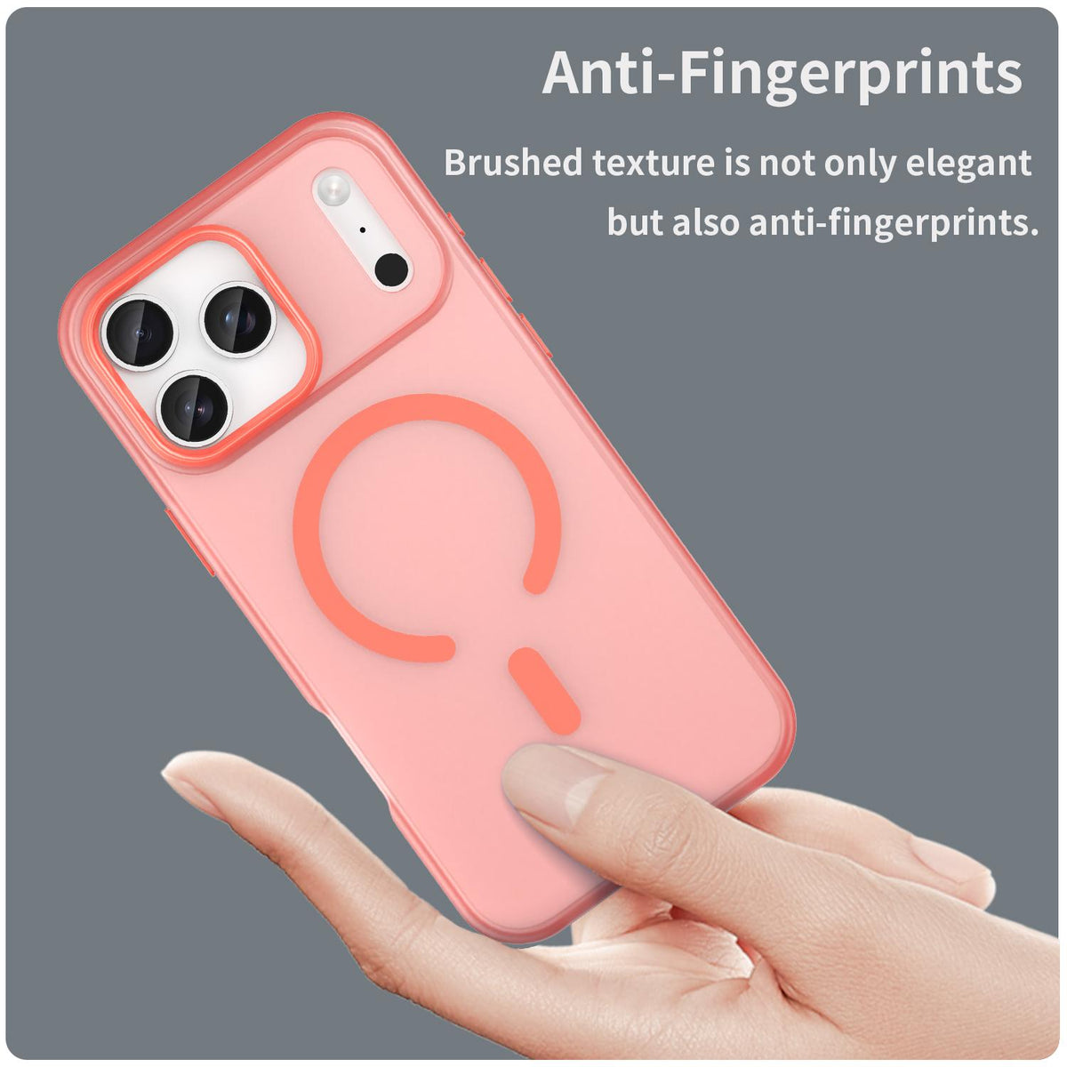 Compatible with iPhone 18 Pro Max MagSafe Frosted Translucent TPU + PC Full Coverage Phone Case - Red