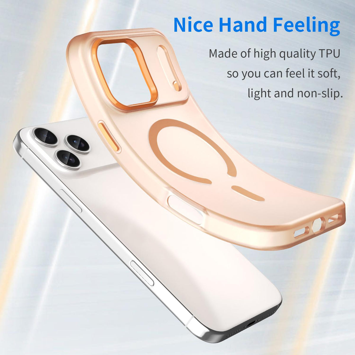 Compatible with iPhone 18 Pro Max MagSafe Frosted Translucent TPU + PC Full Coverage Phone Case - Orange