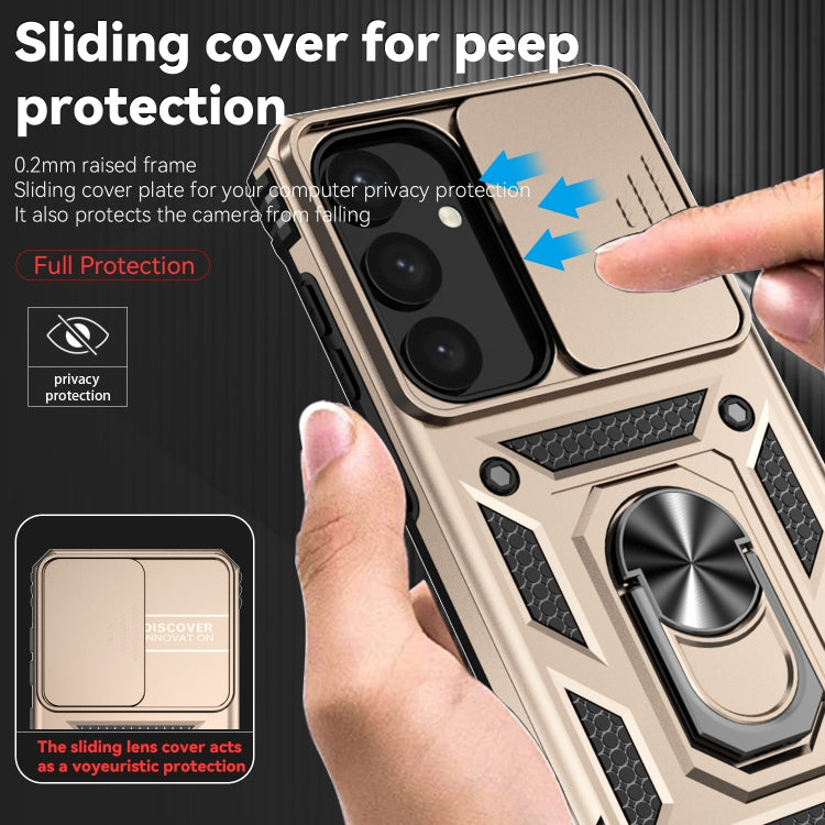 For Samsung Galaxy S24 5G Sliding Camshield Holder Phone Case(Gold)