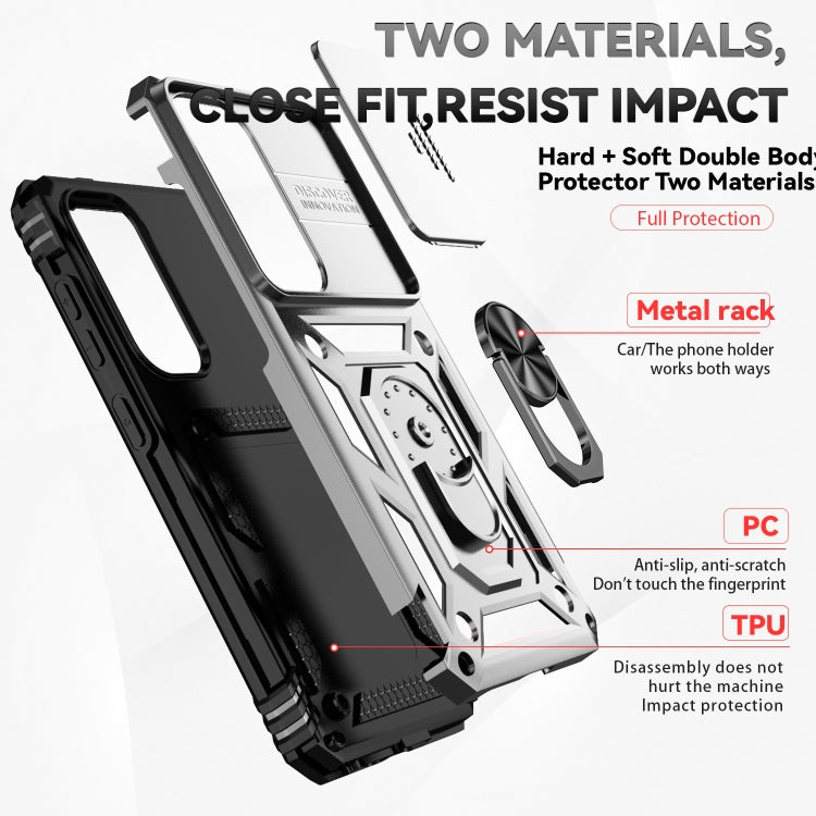 For Samsung Galaxy S24 5G Sliding Camshield Holder Phone Case(Silver)