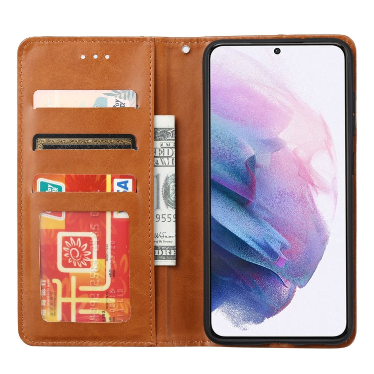 For Samsung Galaxy S24 5G Knead Skin Texture Flip Leather Phone Case(Brown)