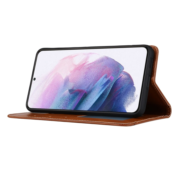 For Samsung Galaxy S24 5G Knead Skin Texture Flip Leather Phone Case(Brown)