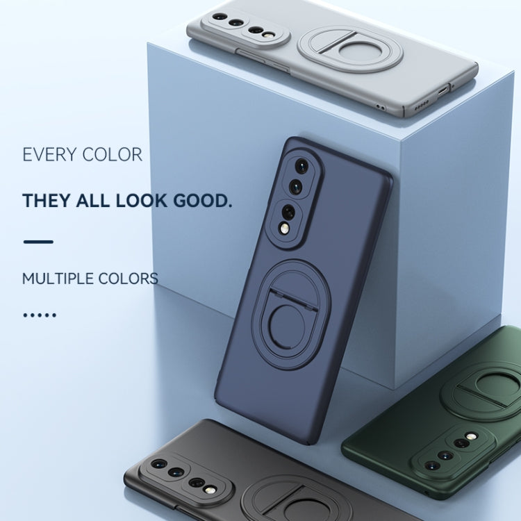 For Honor 80 Magsafe Hidden Fold Holder Full Coverage Shockproof Phone Case(Grey)