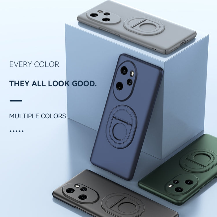 For Honor 100 Magsafe Hidden Fold Holder Full Coverage Shockproof Phone Case(Black)