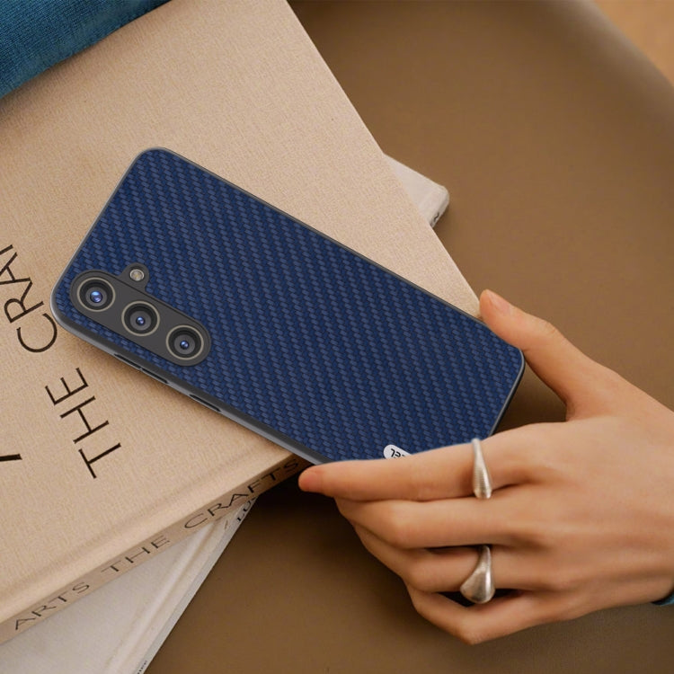 For Samsung Galaxy S24 5G ABEEL Carbon Fiber Texture Protective Phone Case(Dark Blue)
