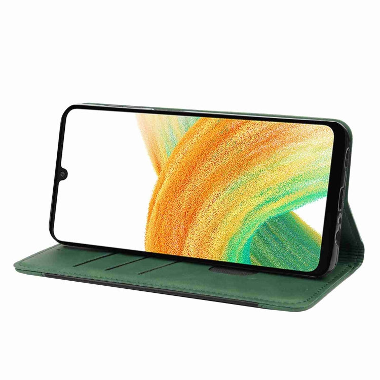 For Samsung Galaxy S24 5G Skin Feel Splicing Leather Phone Case(Green)