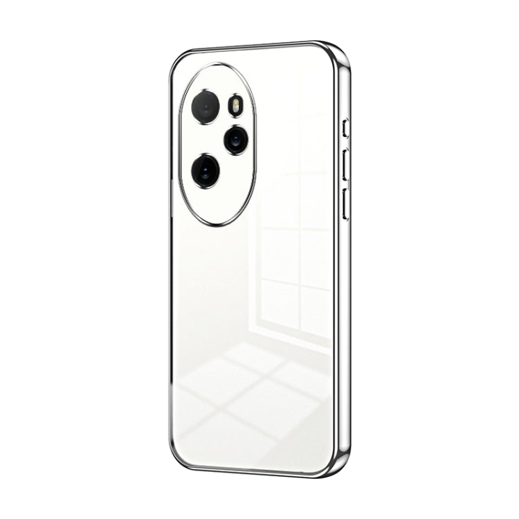 For Honor 100 Pro Transparent Plating Fine Hole Phone Case(Silver)