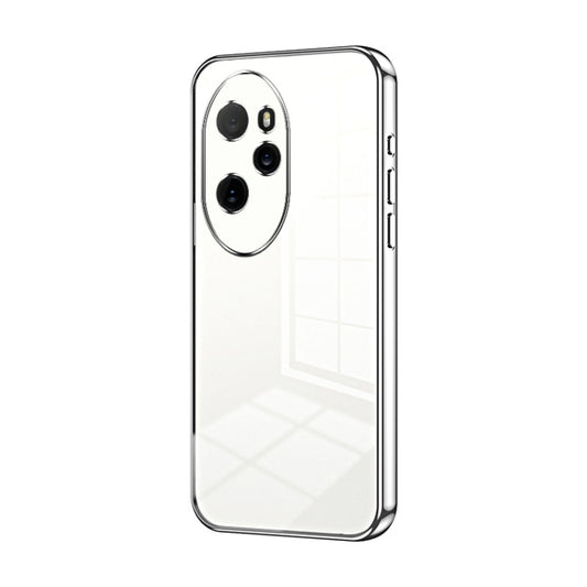 For Honor 100 Pro Transparent Plating Fine Hole Phone Case(Silver)