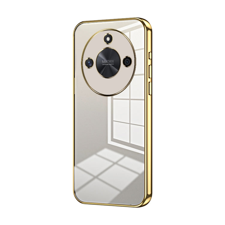 For Honor X50 Transparent Plating Fine Hole Phone Case(Gold)