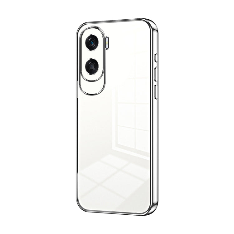 For Honor X50i / 90 Lite Transparent Plating Fine Hole Phone Case(Silver)